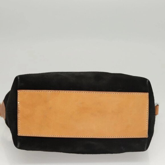 CELINE C Macadam Canvas Shoulder Bag Suede Black Silver Auth 120034 - Picture 7 of 16